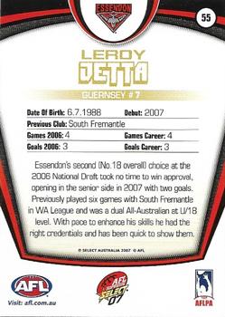 2007 Select AFL Supreme #55 Leroy Jetta Back